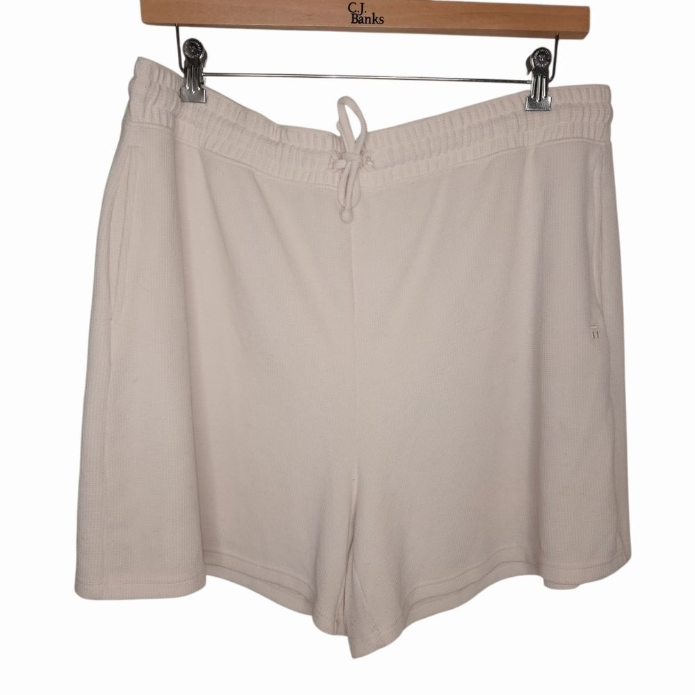 Tommy John Cream Waffle Knit Shorts, Size 2XL